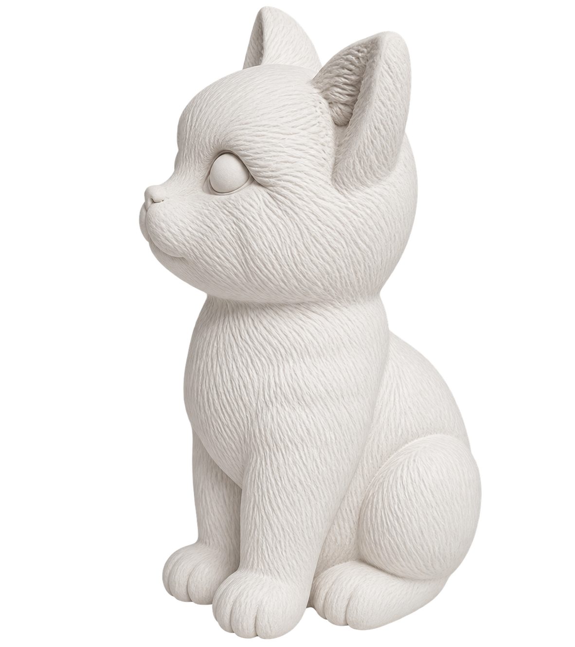 Cat Figurine – White Decorative Cat Statue  Home Décor